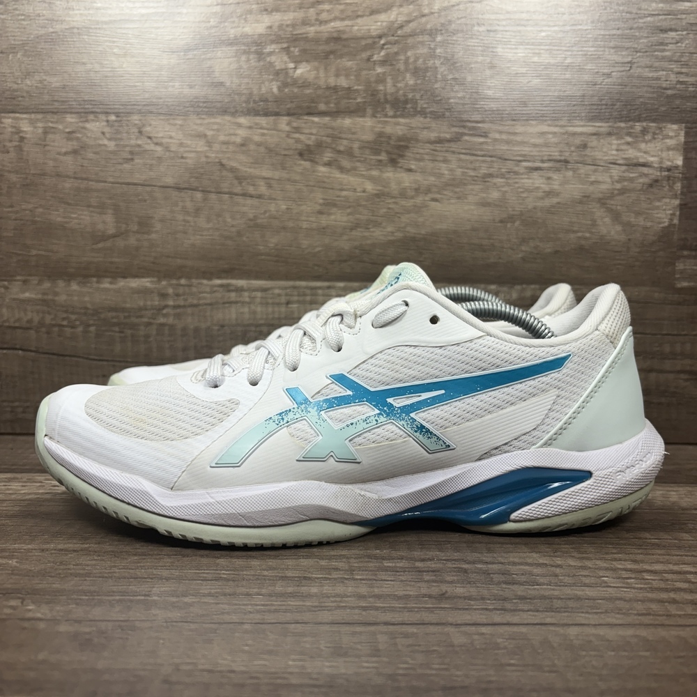 Asics Solution Swift FF Tennis White Green Womens US Size 8 1042A265 Sneakers - Picture 3 of 9
